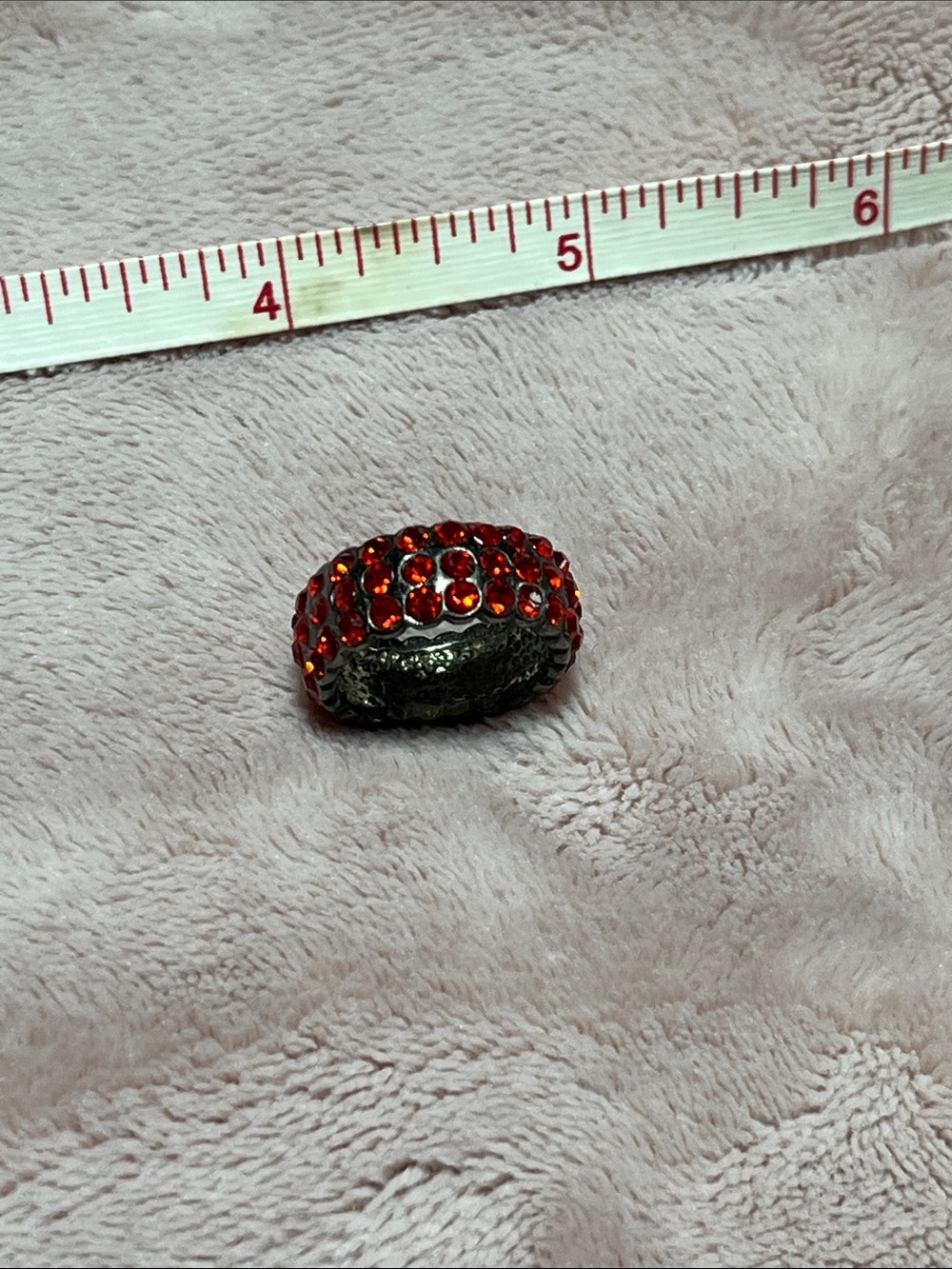 Source Unknown Red Dome Crystal Statement Ring